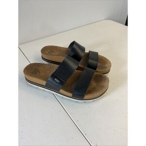 Reef Cushion‎ Vista Hi Sandals Womens Size 8 Slip On Platform Sandal Black